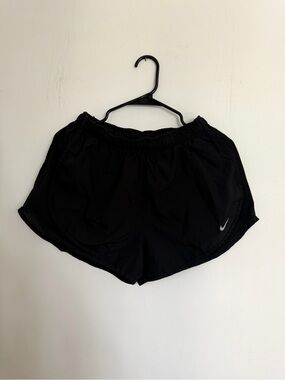 Nike Women's Black Athletic Running Shorts with Reflective Swoosh - Black